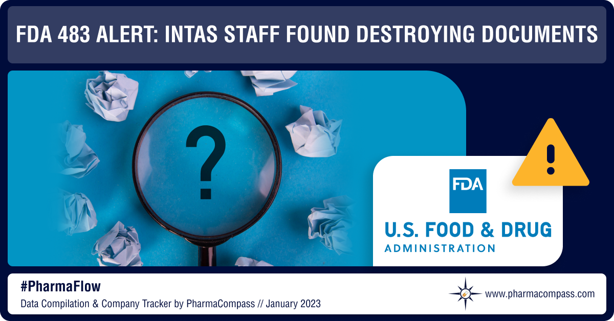 FDA 483 Alert: Intas employees tore documents, threw acid to destroy evidence FDA 483 Alert: Intas employees tore documents, threw acid to destroy evidence