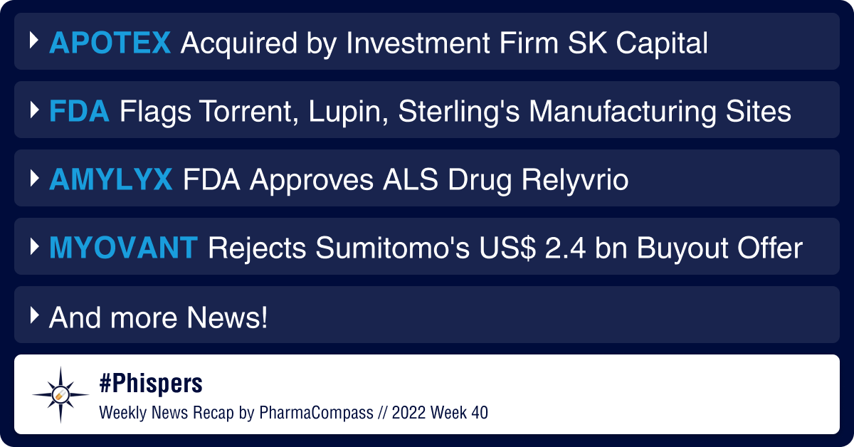 FDA approves Amylyx’s ALS drug; SK Capital buys Canadian generic drugmaker Apotex