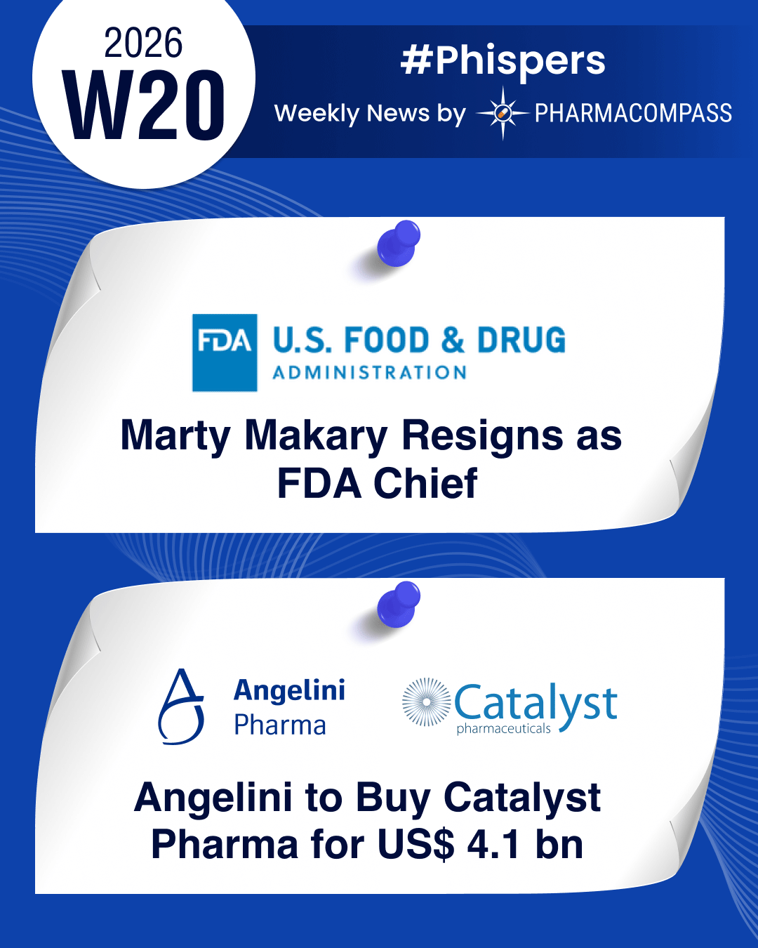 FDA chief Marty Makary resigns after rocky tenure; Italy&rsquo;s Angelini to buy Catalyst Pharma for US$ 4.1 billion