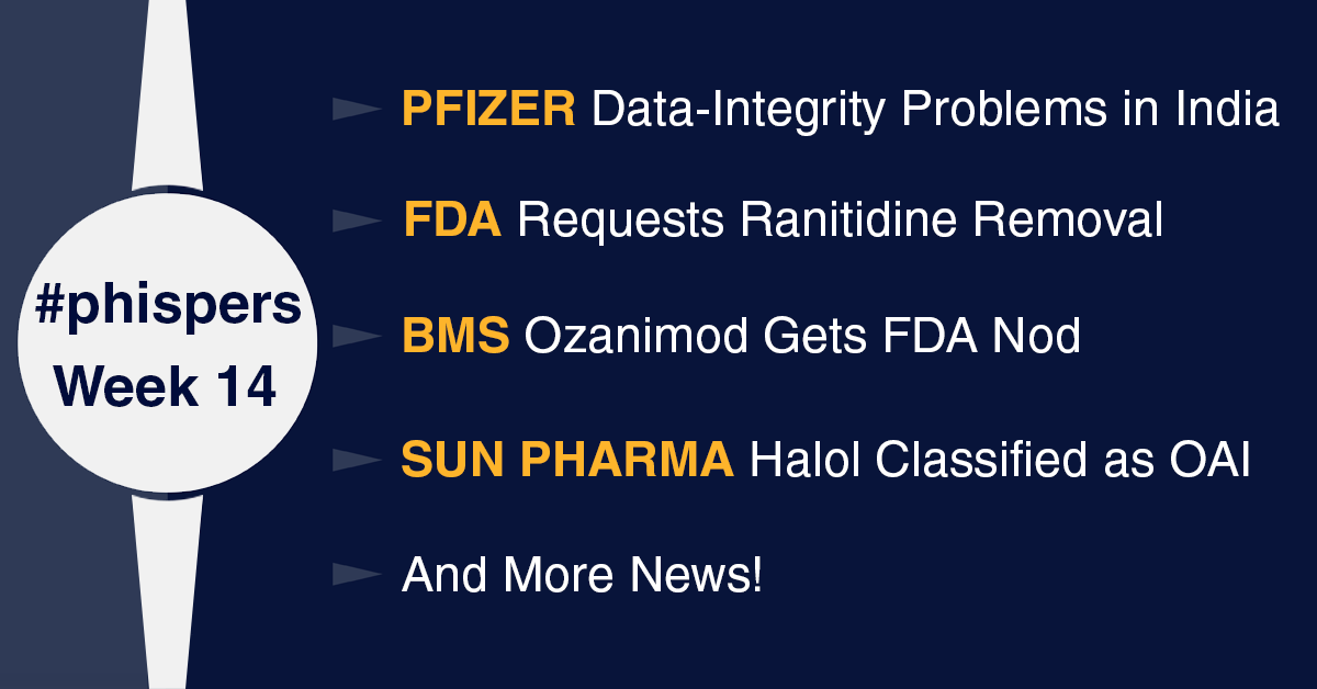 FDA highlights data-integrity concerns at Pfizer’s India unit; FDA requests removal of all ranitidine products