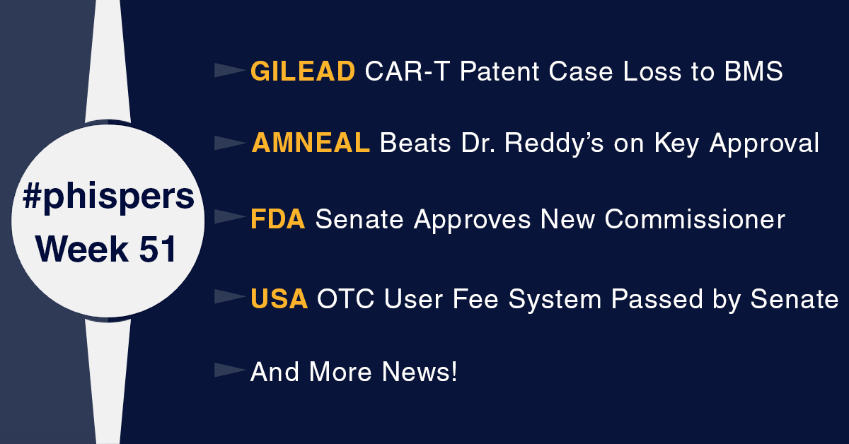 Gilead loses patent case to Bristol-Myers over its CAR-T therapy; Amneal beats Dr. Reddy&rsquo;s on key generic approval