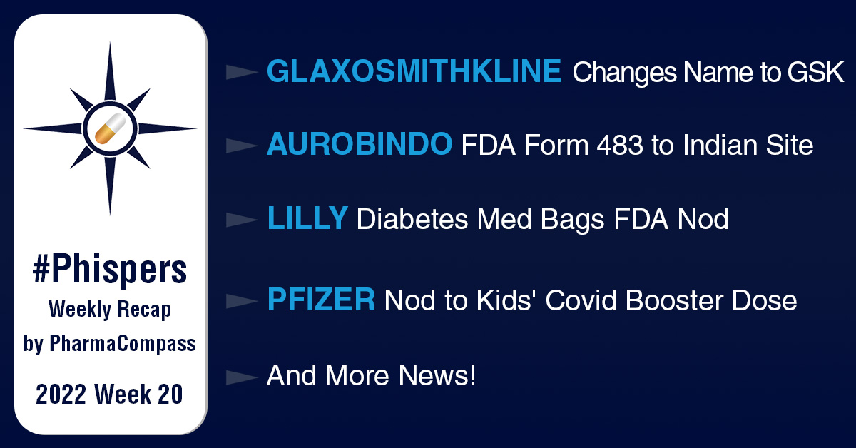 GlaxoSmithKline is now GSK; Aurobindo’s India manufacturing unit hit with FDA’s Form 483