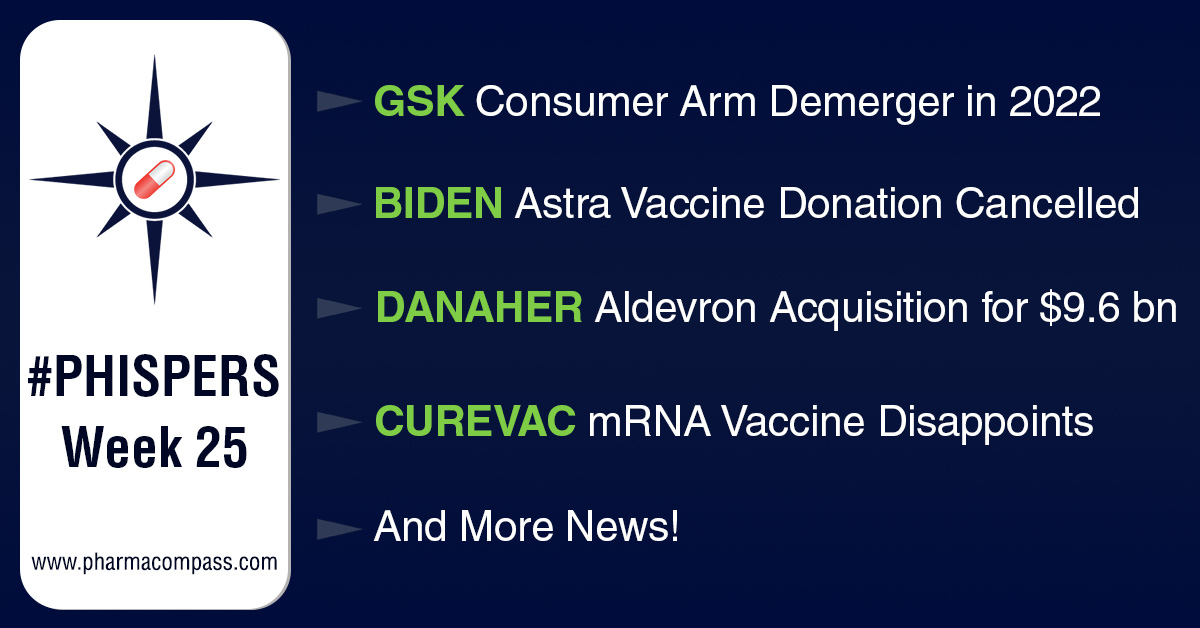 GSK CEO under pressure, to demerge consumer arm by mid-2022; Biden drops plans to donate Astra vaccine