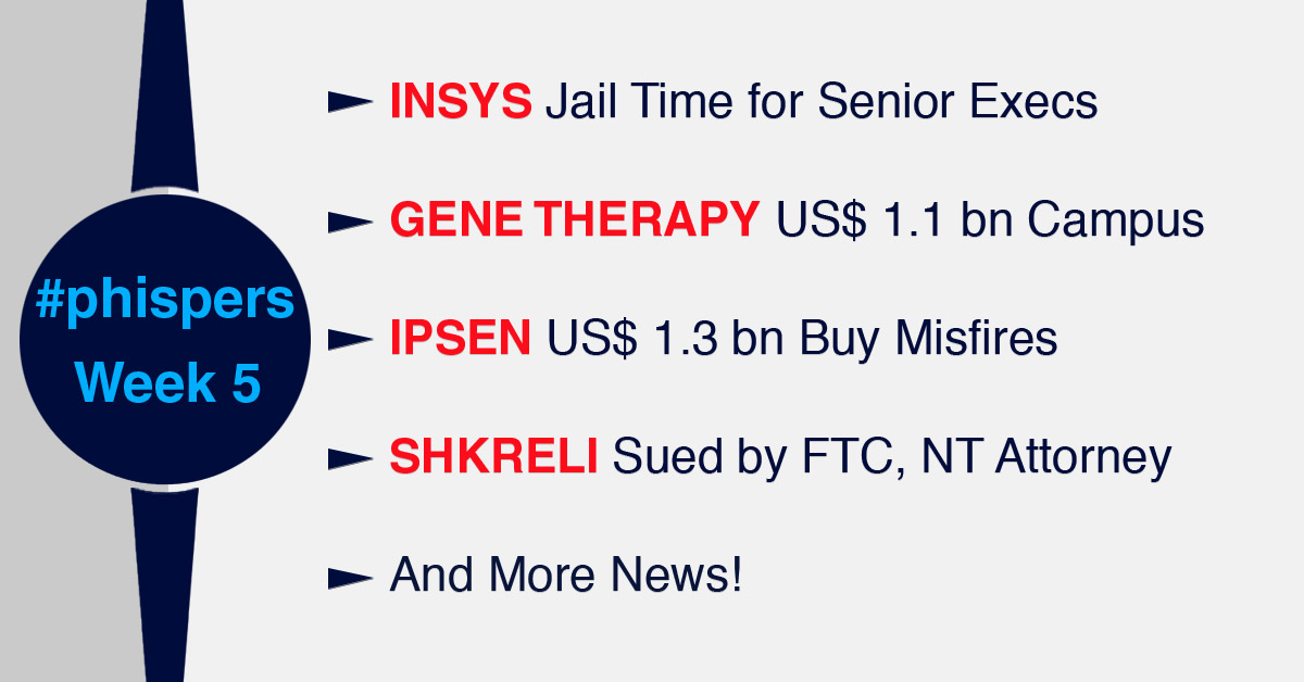 Insys founder sentenced to jail in opioid case; Ipsen’s Clementia bet misfires