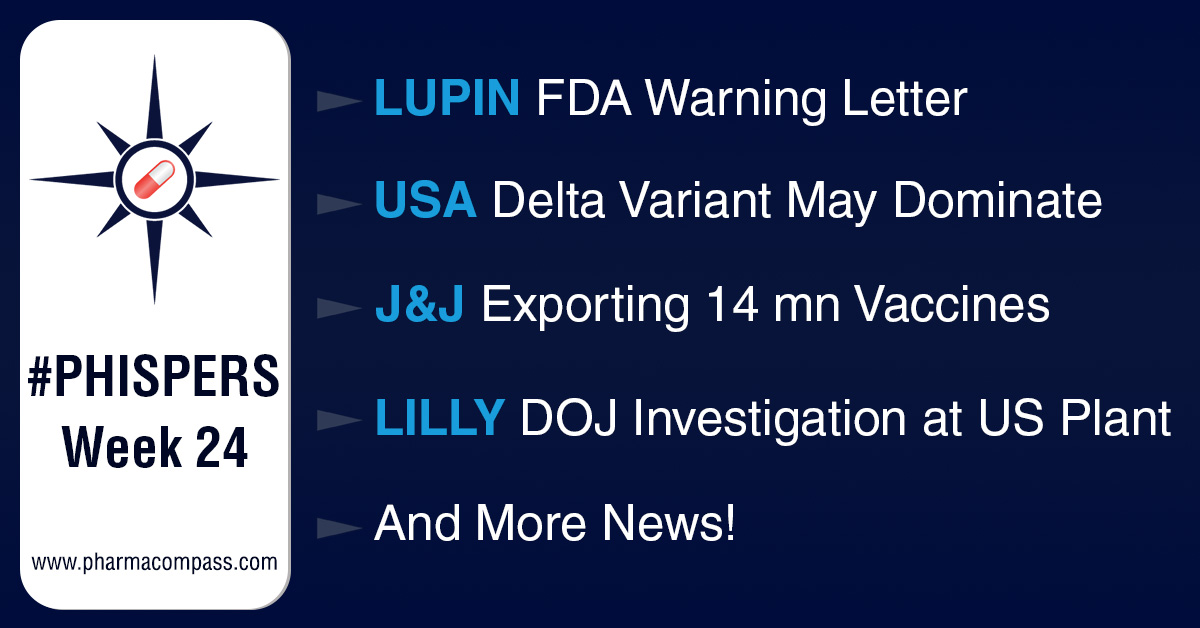 Lupin receives FDA warning letter for Somerset plant; Delta variant may become dominant in US