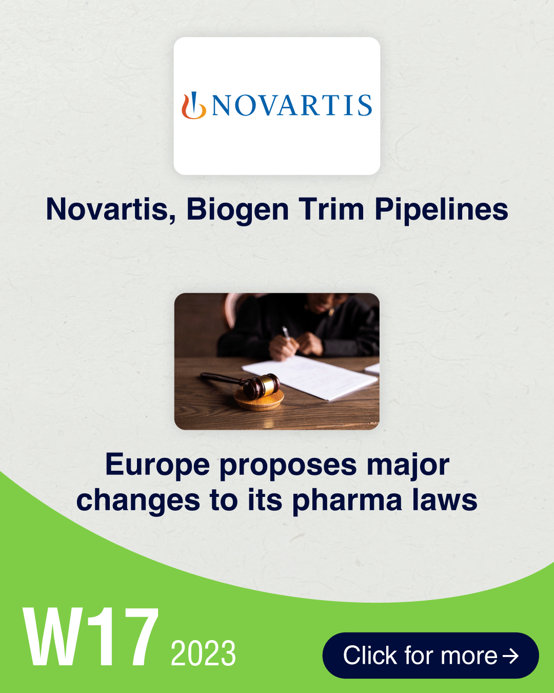 Novartis, Biogen trim pipelines; Europe proposes major changes to its pharma laws Novartis, Biogen trim pipelines; Europe proposes major changes to its pharma laws