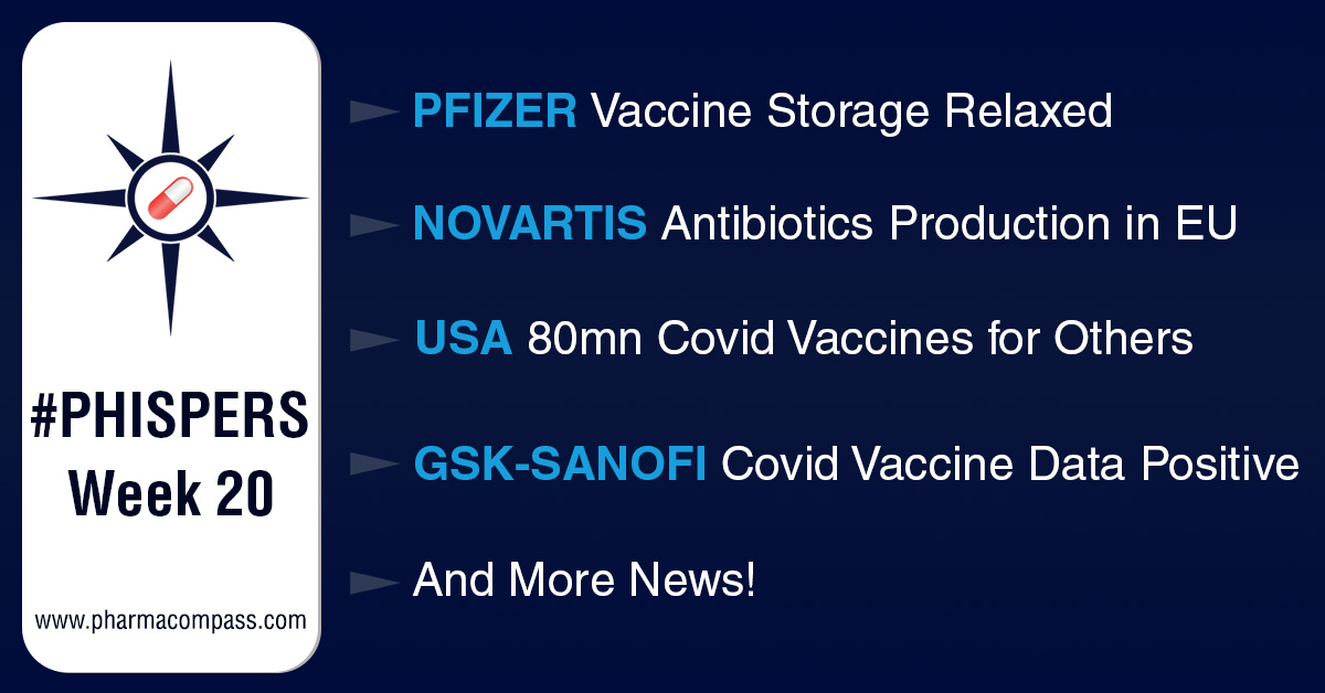 Novartis to invest US$ 183 million in antibiotic production; EMA, FDA relax storage conditions of Pfizer&rsquo;s vaccine