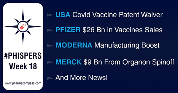 Pfizer expects US$ 26 billion in 2021 from vaccine sales; US backs vaccine patent waiver plan to end pandemic 