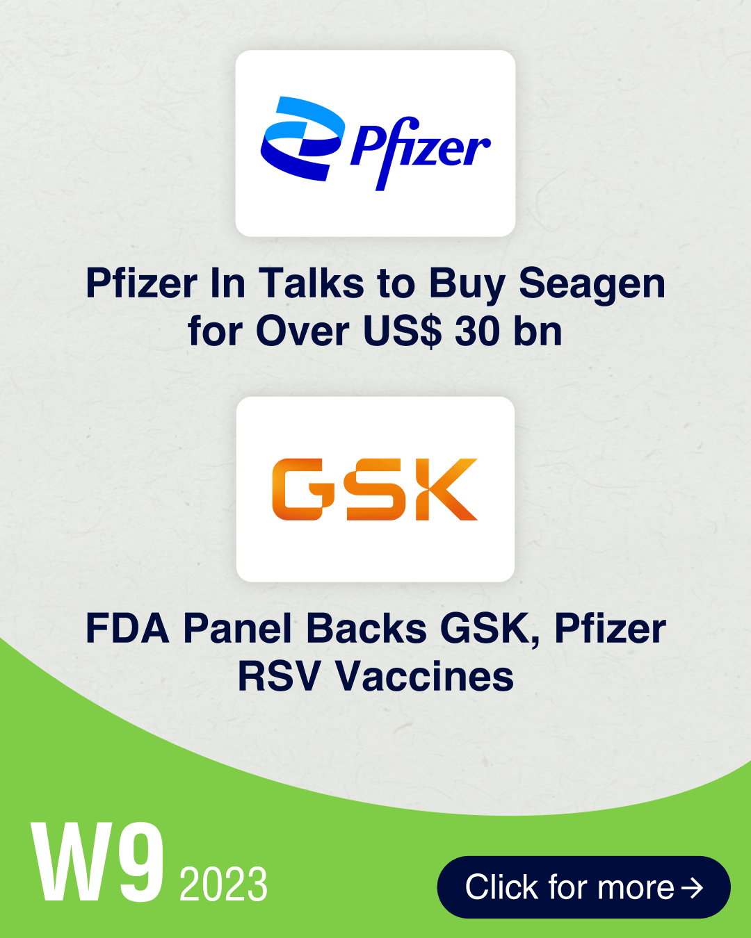 Pfizer in talks to buy Seagen; FDA panel backs Pfizer, GSK’s RSV vaccines