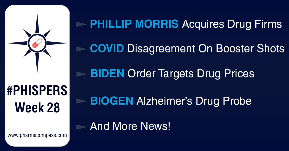 Phillip Morris acquires two drug firms; Pfizer, WHO remain at loggerheads over booster shots