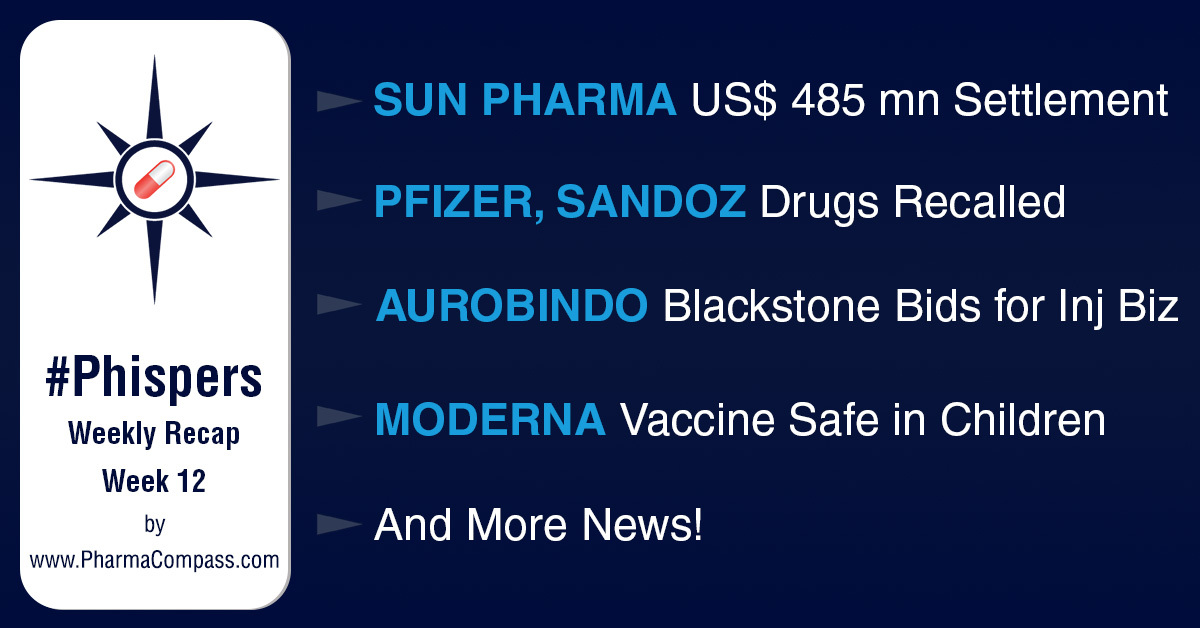 Sun Pharma agrees to pay US$ 485 mn to settle Ranbaxy antitrust cases; HDT Bio accuses Emcure of RNA-delivery platform theft