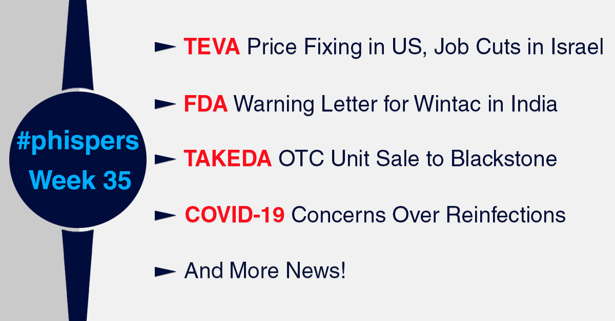 Teva faces drug price fixing charges, to cut 350 jobs in Israel; Wintac gets hit by FDA Warning Letter
