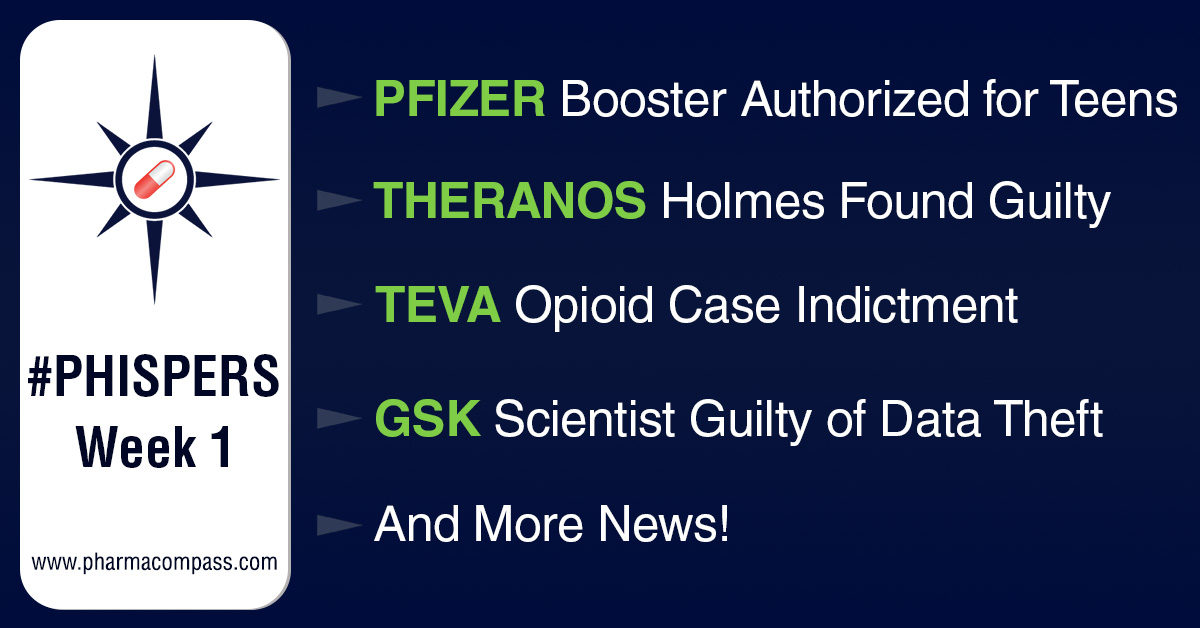 Teva indicted for fueling opioid addiction in NY; Theranos founder pronounced guilty for duping investors