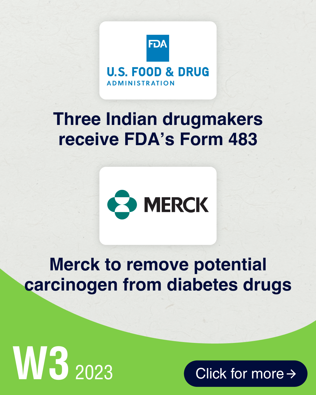 Three Indian drugmakers receive FDA’s Form 483; Merck to remove potential carcinogen from diabetes drugs