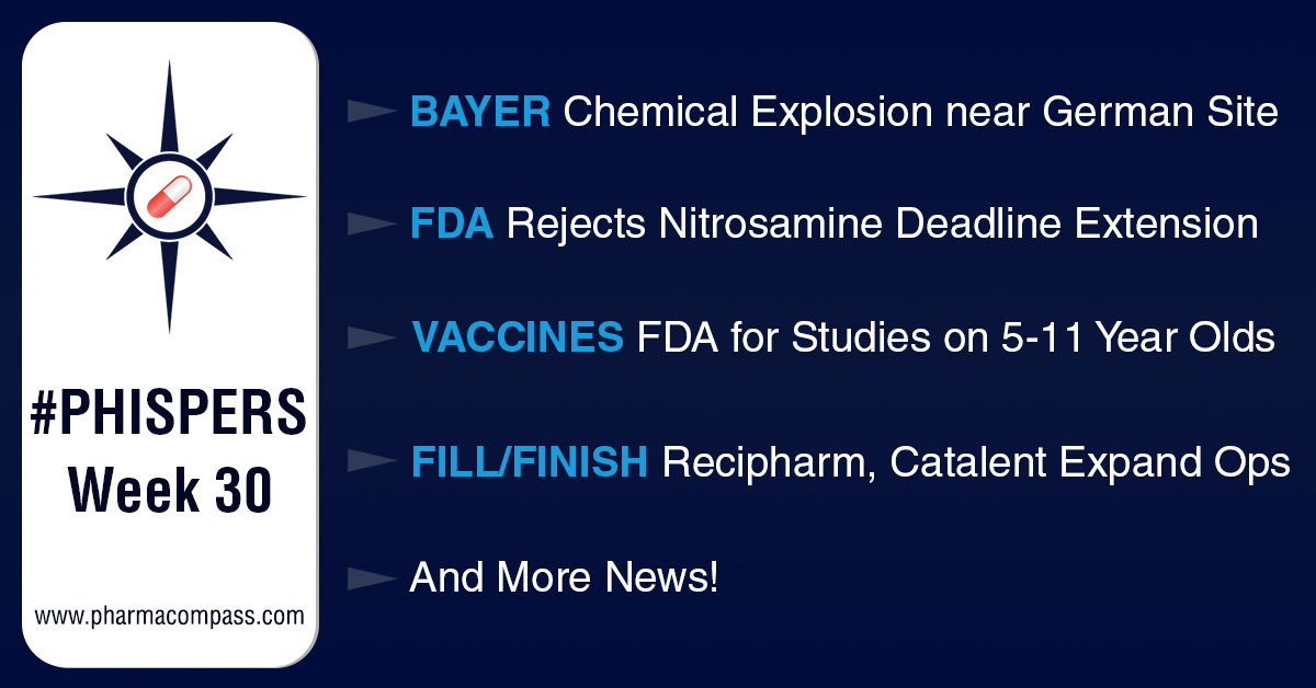 Two killed in blast near Bayer’s plant in Germany; FDA rejects industry plea to extend nitrosamine deadline