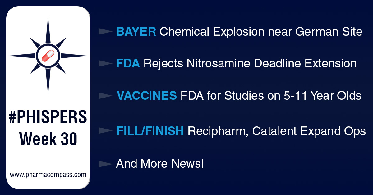 Two killed in blast near Bayer&rsquo;s plant in Germany; FDA rejects industry plea to extend nitrosamine deadline