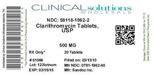Clarithromycin Tablets 250 mg Label