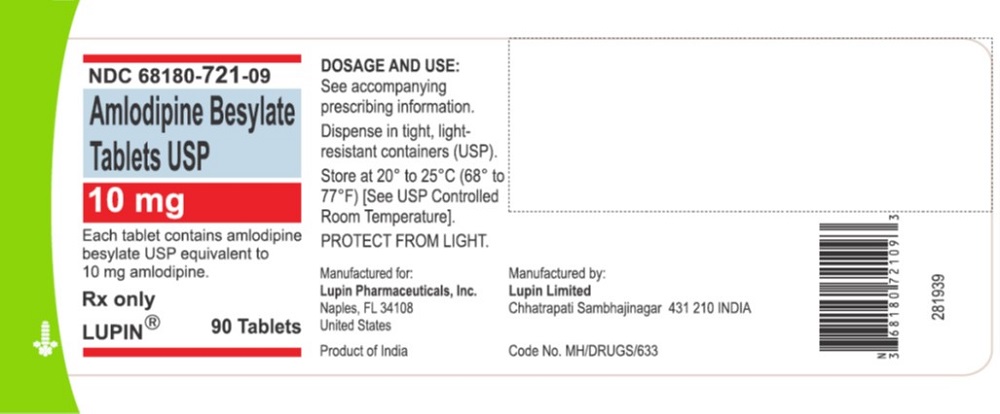 AMLODIPINE BESYLATE TABLETS USP Rx only 2.5 mg NDC 68180-750-09     90 Tablets