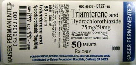 NDC 0179-0127-50 Triamterene and Hydrochlorothiazide Tablets USP 75mg/50mg 50 Tablets Rx only