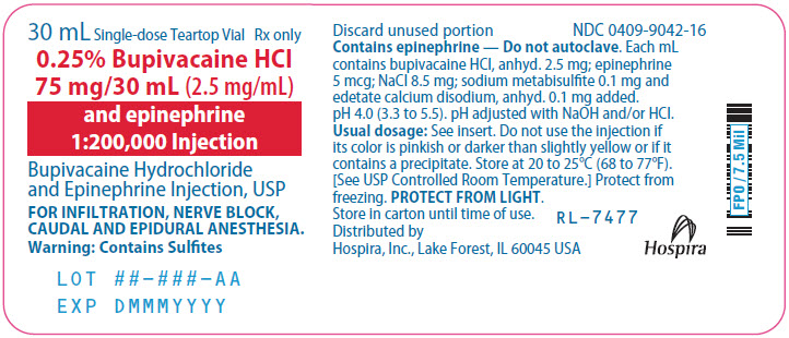 PRINCIPAL DISPLAY PANEL - 75 mg/30 mL Vial Label - 9042