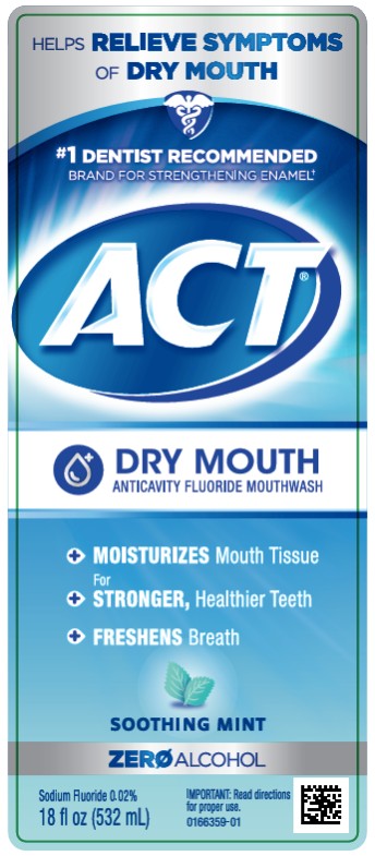 PRINCIPAL DISPLAY PANEL #1 DENTIST RECOMMENDED  FLUORIDE BRAND ACT® TOTAL CARE  ANTICAVITY FLUORIDE RINSE  DRY MOUTH ● SOOTHES Dry Mouth ● MOISTURIZES Mouth Tissue ● STRENGTHENS Teeth ● FRESHENS Breath Sodium Fluoride 0.02% 18 fl oz (532 mL)