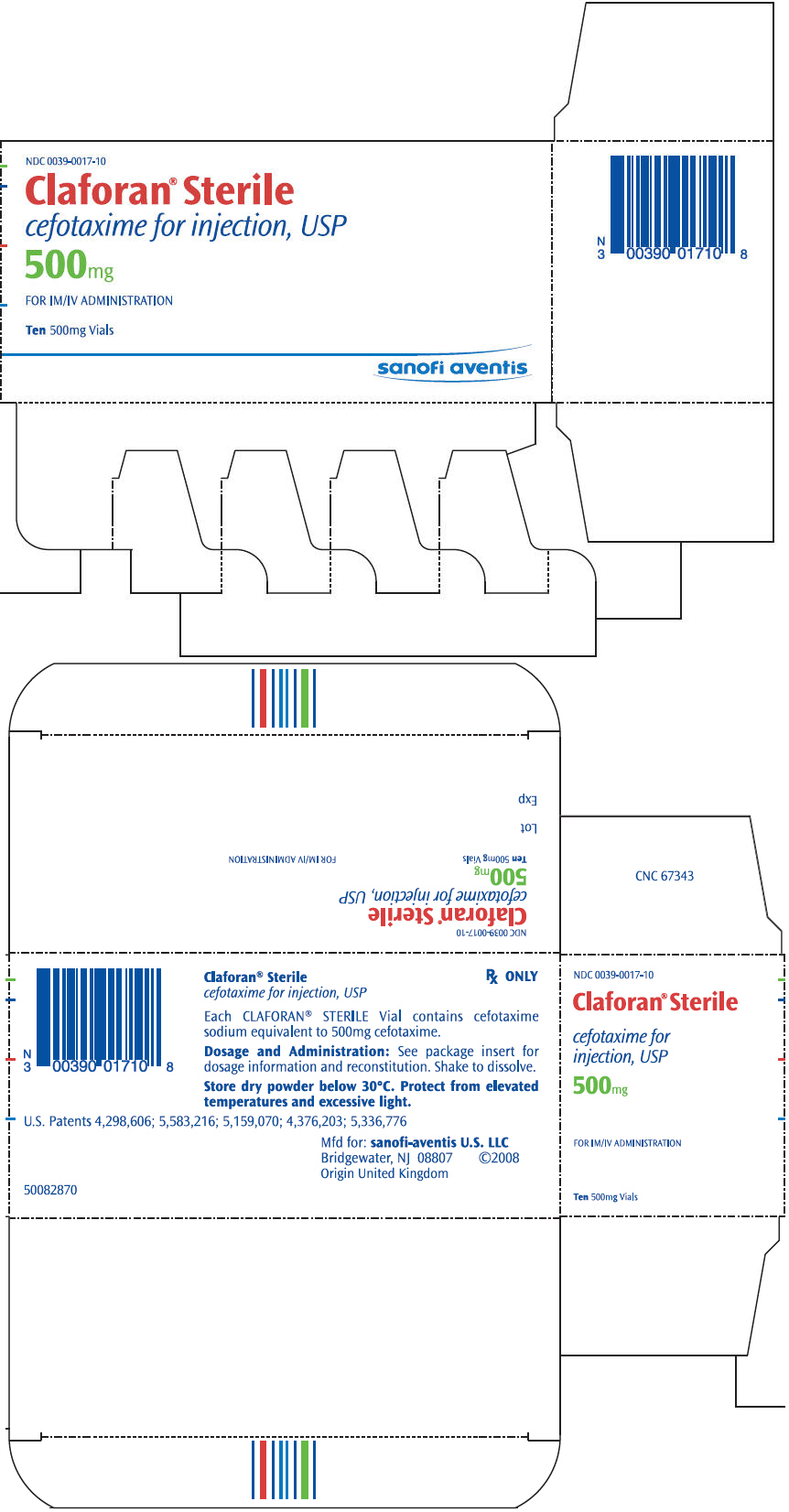 PRINCIPAL DISPLAY PANEL - 500mg Vial Carton
