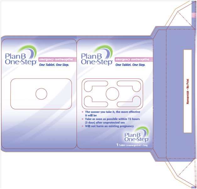 Plan B One-Step® (levonorgestrel 1.5 mg), 1s Unit-Dose Box, Part 1 of 3