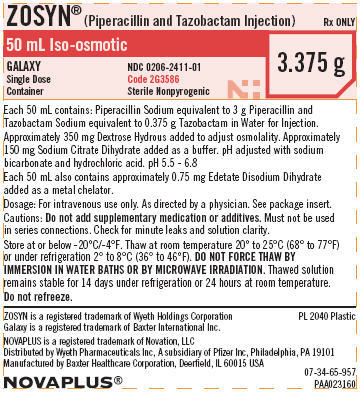 zosyn 3.375 g single dose