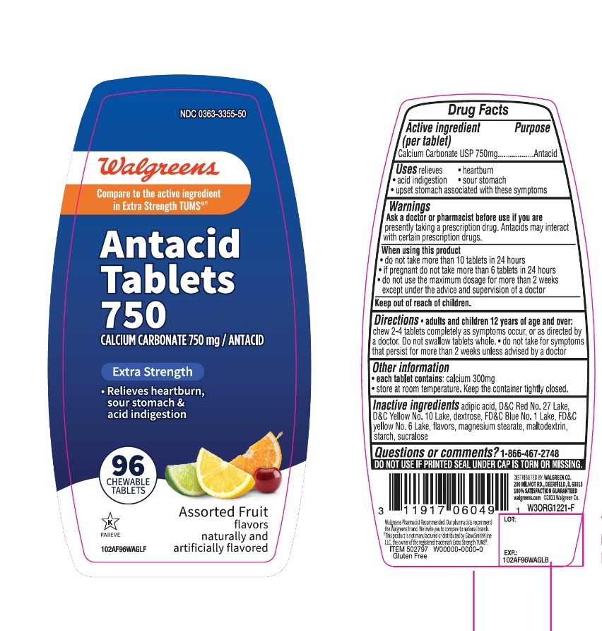 WALGRREN ANTACID TABLETS ASSORTED FRUIT 96 Chewable Tablets