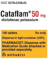PRINCIPAL DISPLAY PANEL Package Label – 50 mg Rx Only  NDC 0078-0436-05 Cataflam® (diclofenac potassium)  100 Tablets
