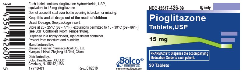 Pioglitazone Tablets,  15 mg - 90 tablets