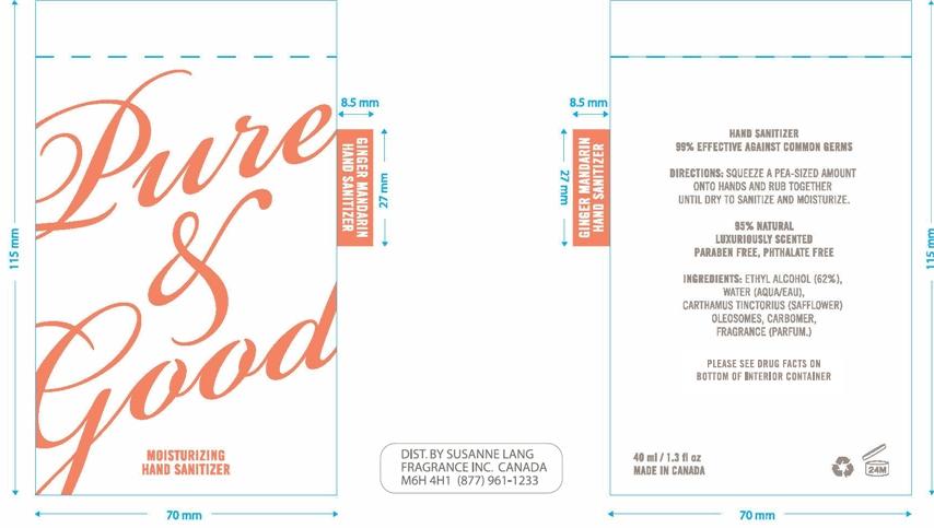 Ginger Mandarin Pouch Label