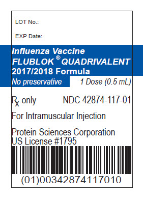 Flublok Quadrivalent 2017-2018 Vial Label