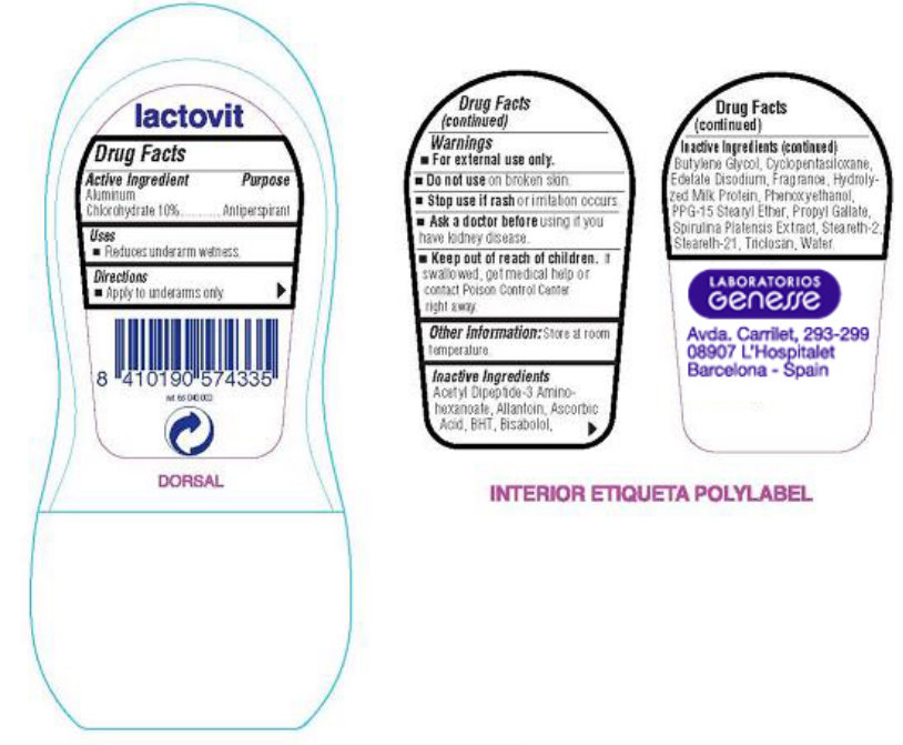 Lactovit Sensitive Skin Roll-On Back Label