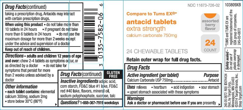 antacid extra strength berry Target 24 ct label