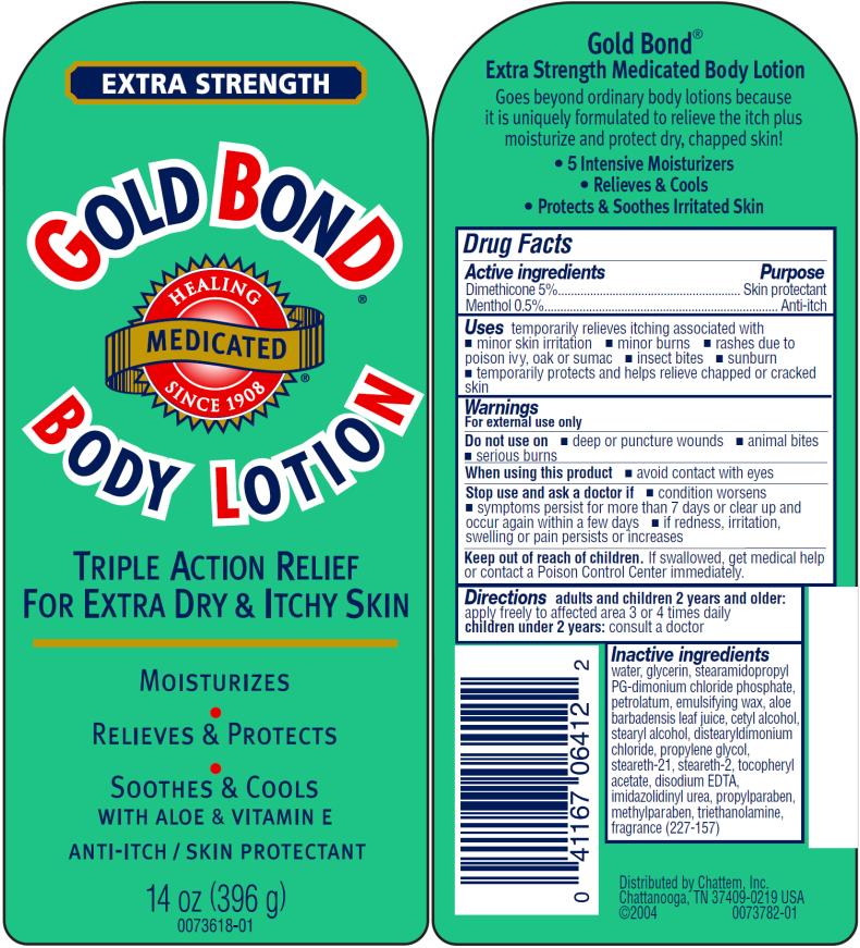 PRINCIPAL DISPLAY PANEL EXTRA STRENGTH GOLD BOND BODY LOTION TRIPLE ACTION RELIEF FOR EXTRA DRY & ITCHY SKIN 14 oz (396 g)