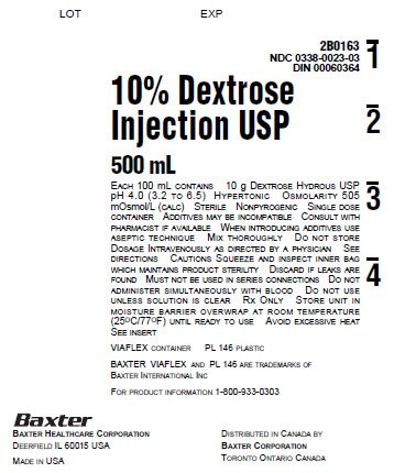 Dextrose Representative Container Label