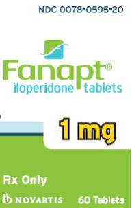 PRINCIPAL DISPLAY PANEL\nPackage Label â€“ 1 mg\nRx Only		NDC 0078-0595-20\nFanaptÂ® \niloperidone tablets\n1 mg\n60 Tablets\n