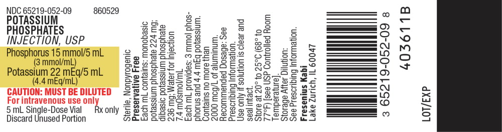 PACKAGE LABEL - PRINCIPAL DISPLAY – Potassium Phosphates Inj, USP 5 mL Vial Label