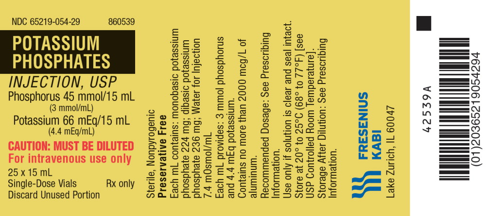 PACKAGE LABEL - PRINCIPAL DISPLAY – Potassium Phosphates Inj, USP 15 mL Tray Label