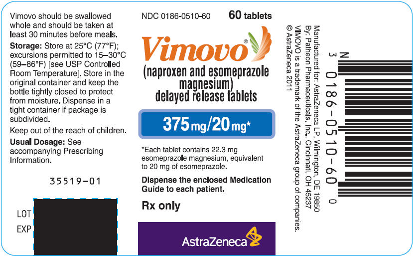 VIMOVO 375MG/20MG - 60 Count Bottle Label