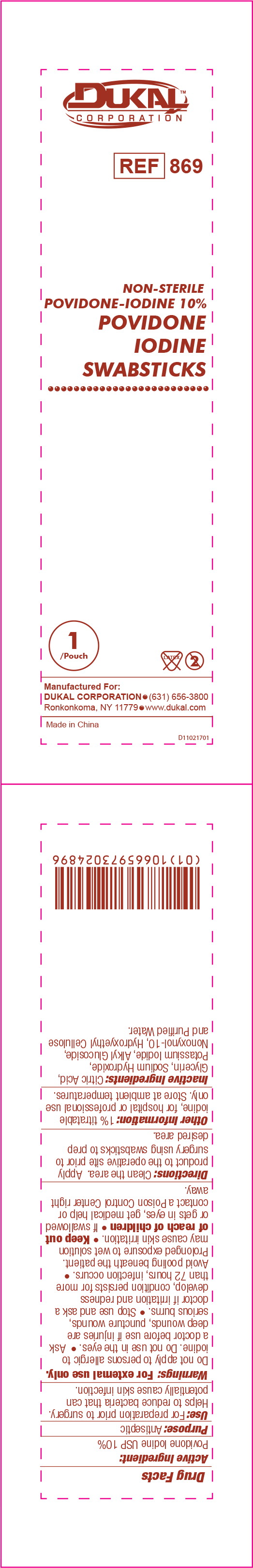 Principal Display Panel - PVP-I Prep Swabstick 869-1000 Pouch Label