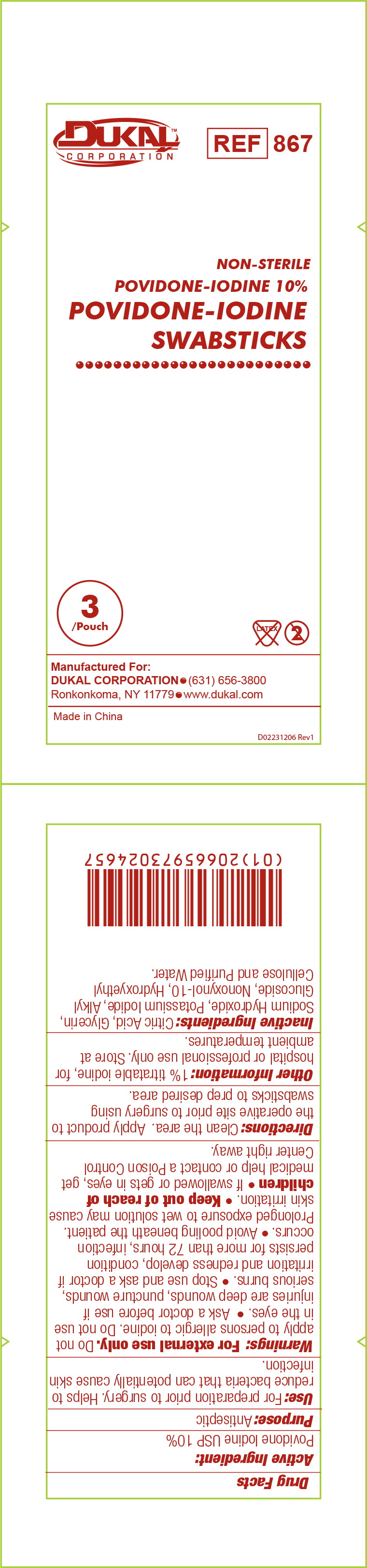 Principal Display Panel - PVP-I Prep Swabstick 867-1000 Pouch Label