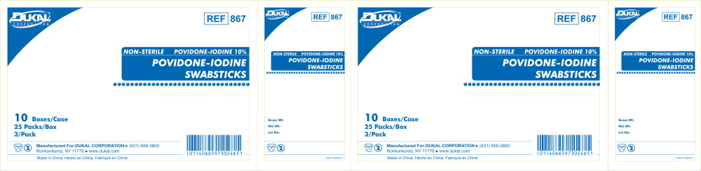 Principal Display Panel - PVP-I Prep Swabstick 867 Case Label