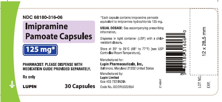 imipramine pamoate capsules 75 mg - bottle of 30s ndc 68180-314