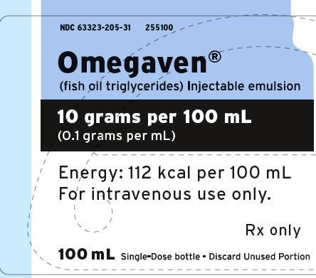PACKAGE LABEL- PRINCIPAL DISPLAY – Omegaven 100 mL Vial Label