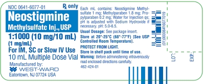 Neostigmine Methylsulfate Injection, USP 1:1000 (10 mg/10 mL) (1 mg/mL) 10 mL Multiple Dose Vial