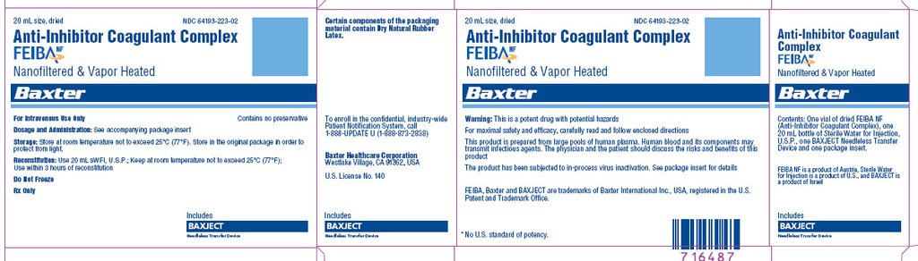 FEIBA NF 500U vial label