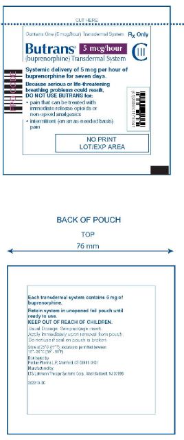 Butrans 5 mcg carton