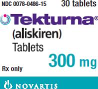 PRINCIPAL DISPLAY PANEL\nPackage Label â€“ 300 mg\nRx Only  NDC 0078-0486-15\nTekturnaÂ® (aliskiren) Tablets\n300 mg\n30 tablets